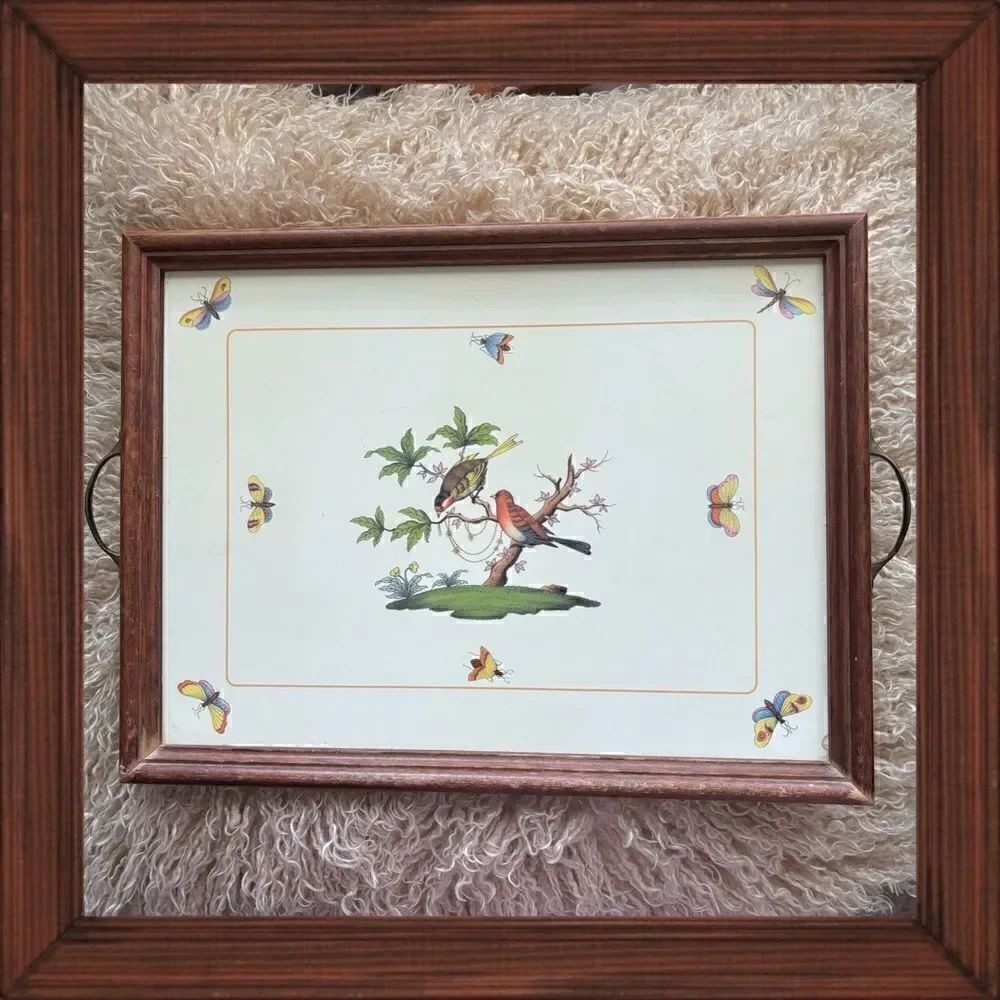 Vintage Pimpernel Cork/Wood/ Bras Home Service Tray / Made in England